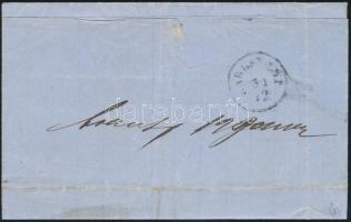 ca. 1858 10kr I. elfogazva levélen "OKUCANE" ca. 1858 10kr shifted perforation on cover &q...