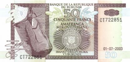 Burundi 2003. 50Fr + 2005. 10Fr T:I