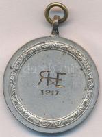 1917. Magyar koronás ezüstözött Br medál füllel, szalag nélkül (30mm) T:2