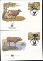 WWF buffalo set on 4 FDC WWF: Bivaly sor  4 FDC