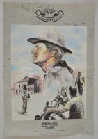 1987 A keményfejű, olasz film plakát, főszerepben: Terence Hill, hajtásnyommal, 81,5x56,5 cm