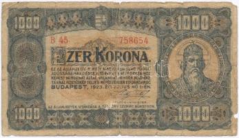 1923. 1000K nyomdahely jelölés nélkül T:III- Adamo K37