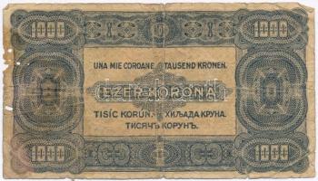 1923. 1000K "8 FILLÉR - NYOLC FILLÉR" felülnyomással, nyomdahely jelölés nélkül T:III- ly....
