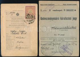 cca 1900-1935 3 db utazási igazolvány és hiányos útlevél