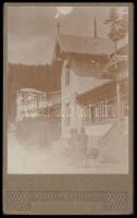 cca 1900 Stószfürdő/Kúpele Štós, igazgatóság, vizitkártya méretű fotó, hátulján feliratozva, 10,5×6,5 cm