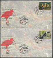 WWF: Endangered species, birds set on 4 FDC WWF: Veszélyeztetett fajok, madarak sor 4 db FDC