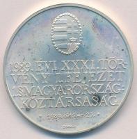 Bognár György (1944-) 1990. "MÉE / Magyarország köztársaság" Ag emlékérem (35g/0.835/42,5m...