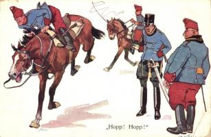 Hopp! Hopp! / K.u.K. military art postcard. B.K.W.I. 441-10. s: Fritz Schönpflug (EK)