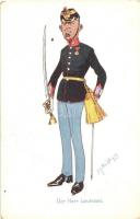 Der Herr Leutnant / K.u.K. military art postcard, officer. B.K.W.I. 530-2. s: Fritz Schönpflug (EB)