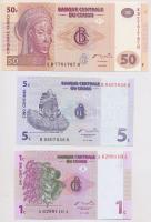 Kongó 1997. 1c + 5c + 2007. 50Fr T:I Congo 1997. 1 Centime + 5 Centime + 2007. 50 Francs C:UNC
