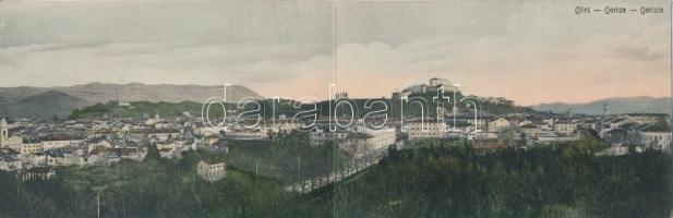 Gorizia, Gorica, Görz; foldable panoramacard, castle