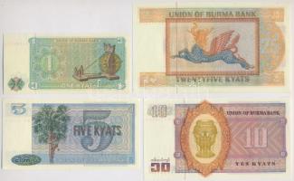 Burma 1972. 1K + 25K + 1973. 5K + 10K T:I 
Burma 1972. 1 Kyat + 25 Kyat + 1973. 5 Kyat + 10 Kyat C:...