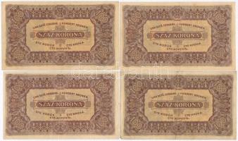 1923. 100K (4x) + 100K (4x) "Magyar Pénzjegynyomda Rt." nyomdahely jelöléssel T:II-III