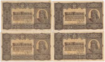 1923. 100K (4x) + 100K (4x) "Magyar Pénzjegynyomda Rt." nyomdahely jelöléssel T:II-III