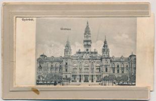 1906 Győr, Városháza. Berecz Victor Kinematograph-Kártya, Szabadalombitrokos: B. & K., M. / mechanical leporellocard (fl)