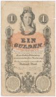 1858. 1G vízjeles papíron T:III-,IV szakadások Austrian Empire 1858. 1 Gulden on watermarked paper C:VG,G tears Adamo G87