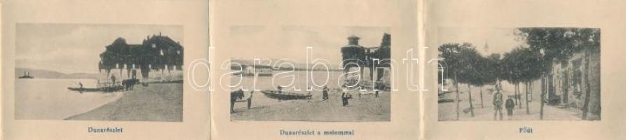 Verőce, Nógrádverőce; Duna parti részlet villákkal. leporellocard (EM)