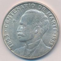 Kuba 1953. 1P Ag Jose Marti T:2 Cuba 1953. 1 Peso Ag Jose Marti C:XF Krause KM#29