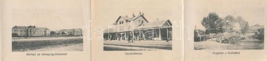 Balassagyarmat, Vármegyeház, Fő utca. leporellocard (EK)