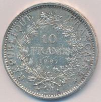 Franciaország 1967. 10Fr Ag "Herkules csoport" T:2  
France 1967. 10 Francs Ag "Herc...
