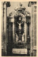 Trencsén, Trencín; Plébániatemplom belső, Rafaelo Donner alabástrom oltára / church interior, altar
