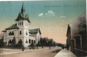 Dicsőszentmárton, Tarnaveni, Diciosanmartin; Kaszinó és villasor / casino, villas (ragasztónyom / gluemarks)