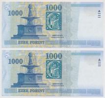 2000. 1000Ft "DC" "Millennium" (2x) sorszámkövetők T:I
