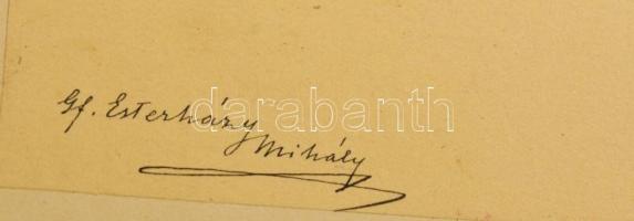 1881 Esterházy Mihály (1853-1906): Orrszarvú, fotó, kartonra ragasztva, jelzett, 32×45 cm