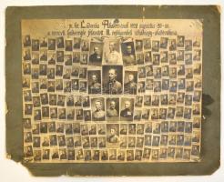 1920 A m. kir. Ludovika Akadémiának 1920. augusztus 20-án a nemzeti hadseregbe felavatott III. évfolyambeli alhadnagy-akadémikusai, tablókép, Goszleth J. és fia, Budapest, kartonra ragasztva, sérült, 33×41,5 cm