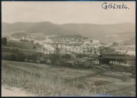 cca 1930-1940 Gölnic látképe, feliratozott fotó, 9×11,5 cm