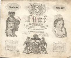 1847. 5G hamisítvány , hátlapon piros számozás "124 Explr v Nr. 20." papírráncokkal! T:II