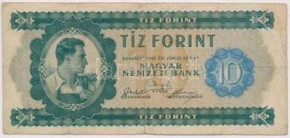 1946. 10Ft T:III-  Hungary 1946. 10 Forint C:VG  Adamo F1