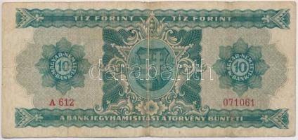 1946. 10Ft T:III- 
Hungary 1946. 10 Forint C:VG 
Adamo F1