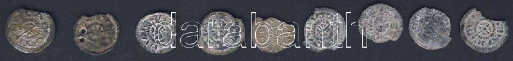 cca 1060-1074. kis magyar denár Ag tétel benne főleg Béla + Salamon 9db T:sérültek, de felismerhetőe...