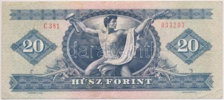 1980. 20Ft Fekete János, az Magyar Nemzeti Bank elnökhelyettesének saját kezű szignójával T:III