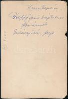 Pálffy Jenő, Gulácsy Irén (1894-1945) írónő férje, Esterházy-uradalmak mérnöke, hátoldalon feliratoz...