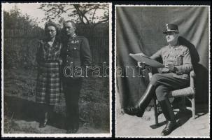 1938-1943 Katonatiszteket ábrázoló fotók, 4 db, 17×13 cm