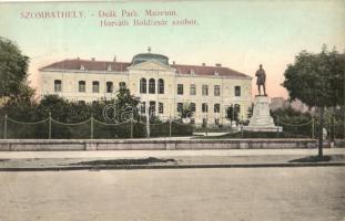 1908 Szombathely, Deák park, múzeum, Horváth Boldizsár szobor (EK)