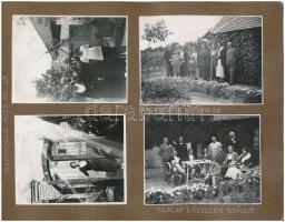 1920-1933 Nagykőrösi és kosdi életképek, 14 db albumlapra ragasztott fotó, egyik sérült, 8×11 cm