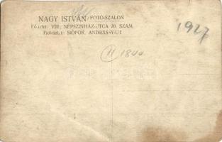 1927 Siófok, fürdőzők csoportképe, Nagy István Fotó Szalon, photo (fa)