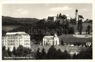 Neuhaus, Neuhaus im Wienerwald; Burg Neuhaus, Curhotel dOrange. P. Ledermann / castle, church, spa hotel, villa (EK)