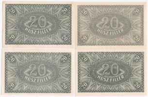 1920. 20f (4x) "19", "22" és "40" sorozatszámokkal T:I,I-