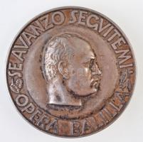 Olaszország ~1930. "Opera Balilla - Mussolini" fém jelvény (39mm) T:2 Italy ~1930. "SE AVANZO SEGVITEMI - OPERA BALILLA" metal badge (39mm) C:XF