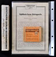 2 db régi gyógyszer dobozával leírással, Diphtherie, Oleum, 7×7 cm, 18×3 cm