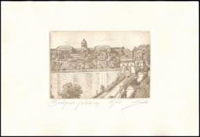 Sánta jelzéssel: Budapest (Budai vár). Rézkarc, papír, jelzett, 10×14,5 cm
