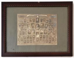 1924-1925 A m. kir. állami autóüzem központi telep műhely tagjai, tablókép, üvegezett fa keretben, 1...