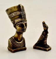 Egyiptomi dísztárgyak, 2 db, a Nofertiti fej sérült