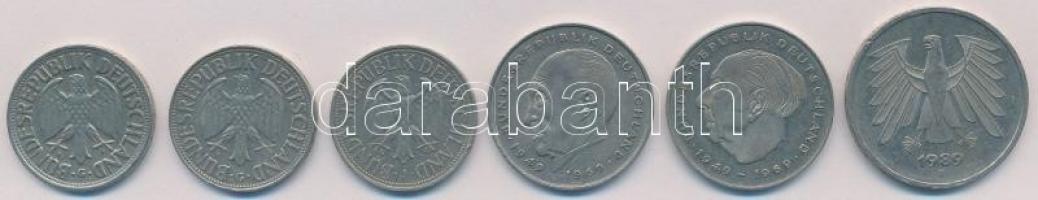 NSZK 1950-1989. 1M (3xklf) + 2M (2xklf) + 5M T:2
FRG 1950-1989. 1 Mark (3xdiff) + 2 Mark (2xdiff) +...