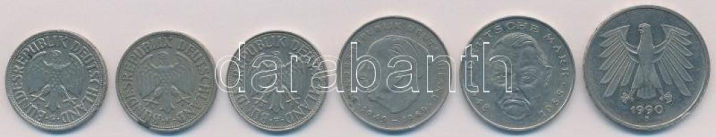 NSZK 1950-1990. 1M (3xklf) + 2M (2xklf) + 5M T:2
FRG 1950-1990. 1 Mark (3xdiff) + 2 Mark (2xdiff) +...