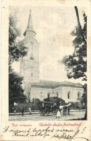 1900 Hajdúszoboszló, Református templom, hintó (fl)